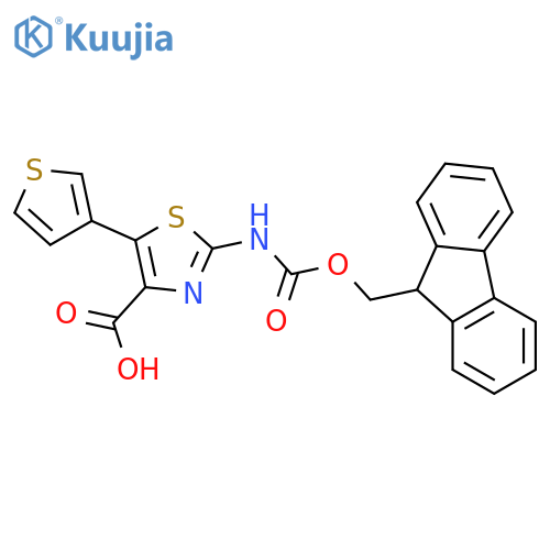 2-({(9H-fluoren-9-yl)methoxycarbonyl}amino)-5-(thiophen-3-yl)-1,3-thiazole-4-carboxylic acid structure
