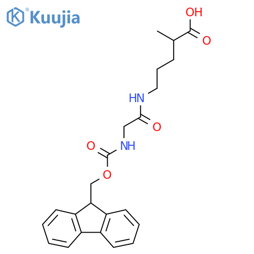 5-2-({(9H-fluoren-9-yl)methoxycarbonyl}amino)acetamido-2-methylpentanoic acid structure