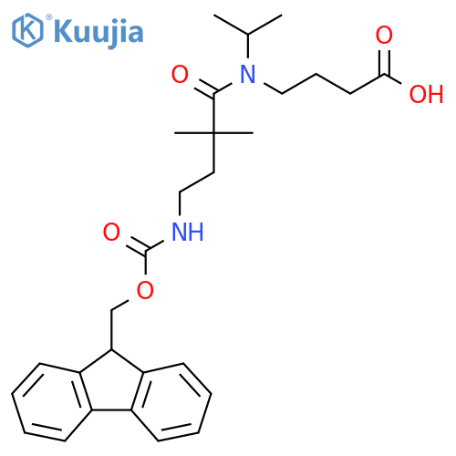 4-4-({(9H-fluoren-9-yl)methoxycarbonyl}amino)-2,2-dimethyl-N-(propan-2-yl)butanamidobutanoic acid structure
