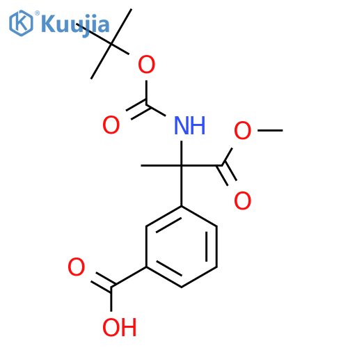 3-(2-{(tert-butoxy)carbonylamino}-1-methoxy-1-oxopropan-2-yl)benzoic acid structure
