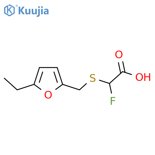 2-{(5-ethylfuran-2-yl)methylsulfanyl}-2-fluoroacetic acid structure