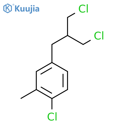 1-chloro-4-3-chloro-2-(chloromethyl)propyl-2-methylbenzene structure