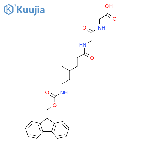 2-{2-6-({(9H-fluoren-9-yl)methoxycarbonyl}amino)-4-methylhexanamidoacetamido}acetic acid structure
