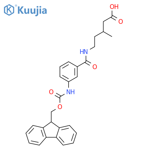 5-{3-({(9H-fluoren-9-yl)methoxycarbonyl}amino)phenylformamido}-3-methylpentanoic acid structure