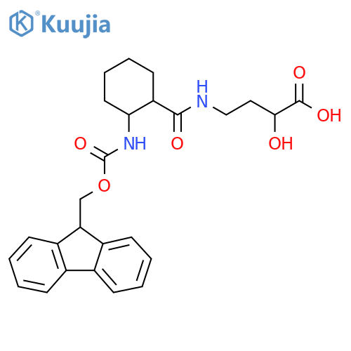 4-{2-({(9H-fluoren-9-yl)methoxycarbonyl}amino)cyclohexylformamido}-2-hydroxybutanoic acid structure