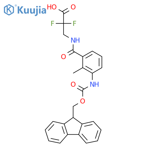 3-{3-({(9H-fluoren-9-yl)methoxycarbonyl}amino)-2-methylphenylformamido}-2,2-difluoropropanoic acid structure