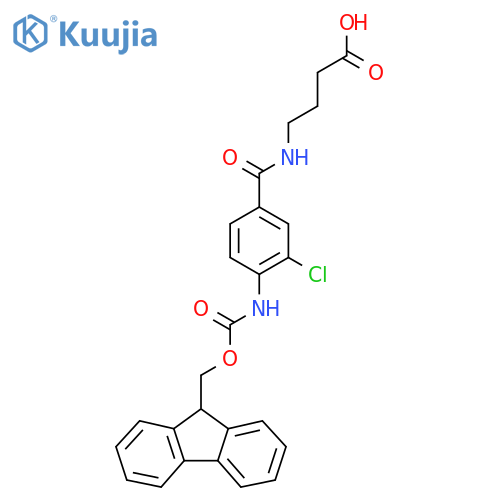 4-{3-chloro-4-({(9H-fluoren-9-yl)methoxycarbonyl}amino)phenylformamido}butanoic acid structure