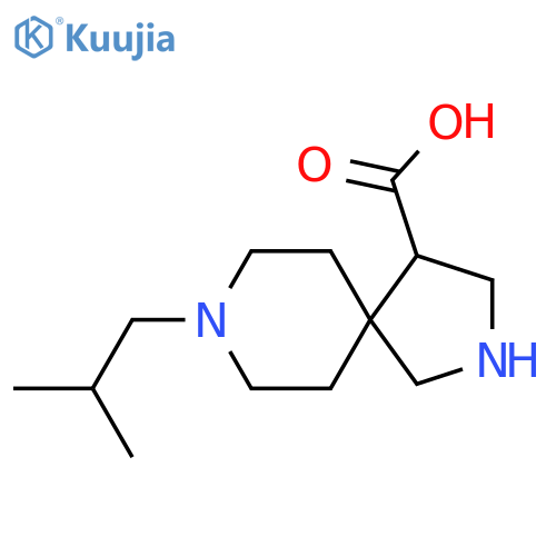 8-(2-methylpropyl)-2,8-diazaspiro4.5decane-4-carboxylic acid structure