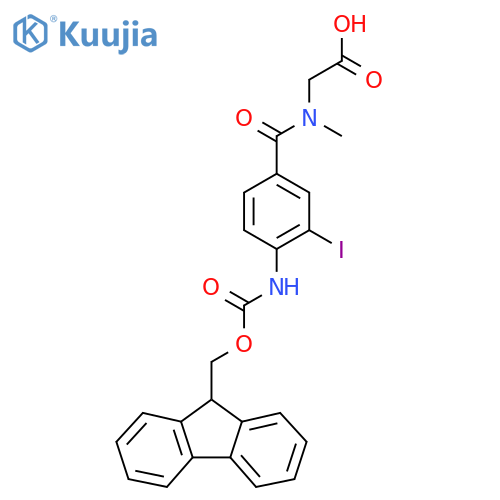 2-{1-4-({(9H-fluoren-9-yl)methoxycarbonyl}amino)-3-iodophenyl-N-methylformamido}acetic acid structure