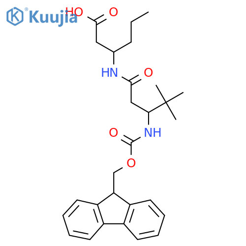 3-3-({(9H-fluoren-9-yl)methoxycarbonyl}amino)-4,4-dimethylpentanamidohexanoic acid structure