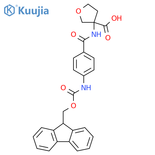 3-4-({(9H-fluoren-9-yl)methoxycarbonyl}amino)benzamidooxolane-3-carboxylic acid structure