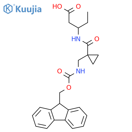 3-({1-({(9H-fluoren-9-yl)methoxycarbonyl}amino)methylcyclopropyl}formamido)pentanoic acid structure