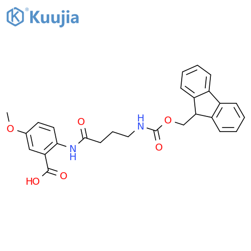 2-4-({(9H-fluoren-9-yl)methoxycarbonyl}amino)butanamido-5-methoxybenzoic acid structure