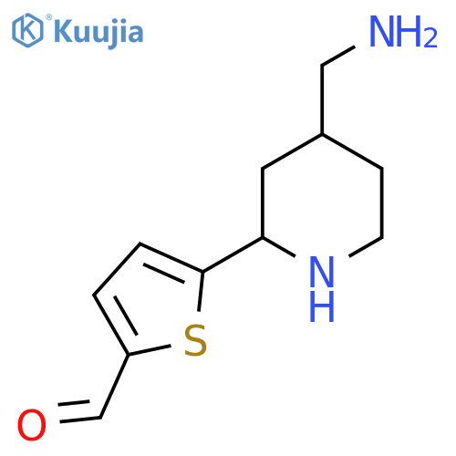 5-4-(aminomethyl)piperidin-2-ylthiophene-2-carbaldehyde structure