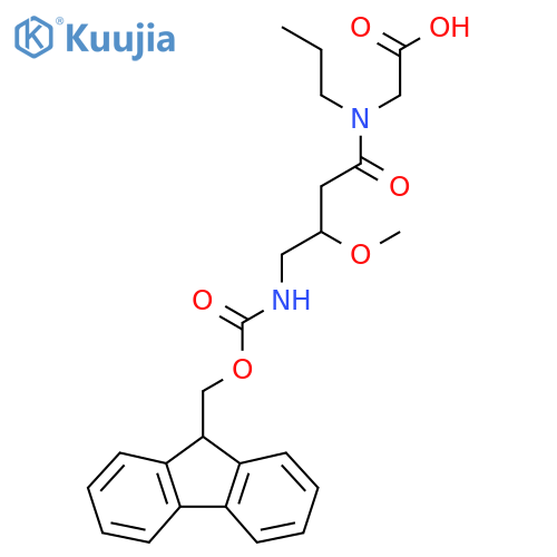 2-4-({(9H-fluoren-9-yl)methoxycarbonyl}amino)-3-methoxy-N-propylbutanamidoacetic acid structure