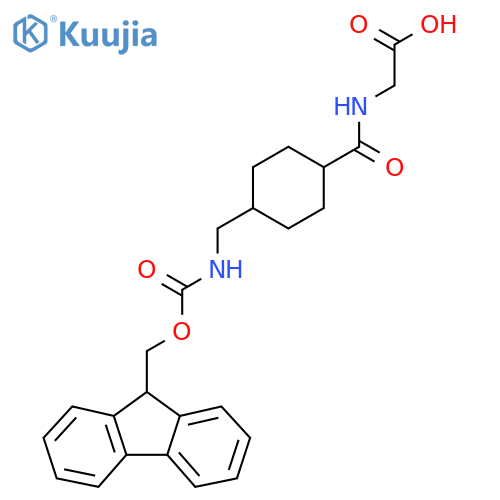 2-({4-({(9H-fluoren-9-yl)methoxycarbonyl}amino)methylcyclohexyl}formamido)acetic acid structure