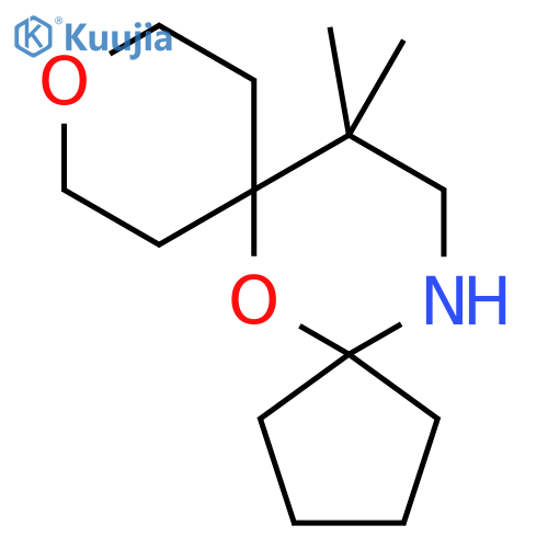 13,13-dimethyl-6,10-dioxa-15-azadispiro4.1.5^{7}.3^{5}pentadecane structure