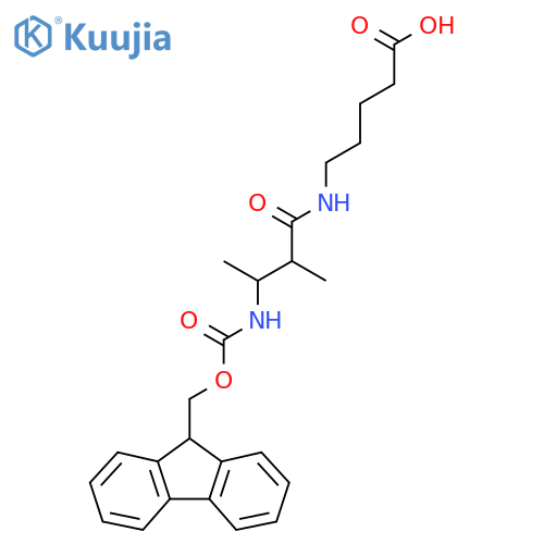 5-3-({(9H-fluoren-9-yl)methoxycarbonyl}amino)-2-methylbutanamidopentanoic acid structure