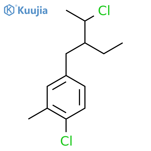 1-chloro-4-(3-chloro-2-ethylbutyl)-2-methylbenzene structure