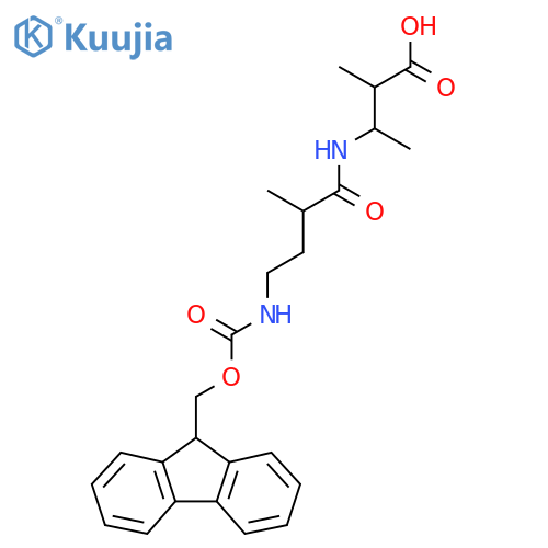 3-4-({(9H-fluoren-9-yl)methoxycarbonyl}amino)-2-methylbutanamido-2-methylbutanoic acid structure