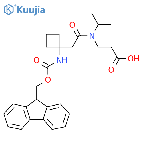3-{2-1-({(9H-fluoren-9-yl)methoxycarbonyl}amino)cyclobutyl-N-(propan-2-yl)acetamido}propanoic acid structure