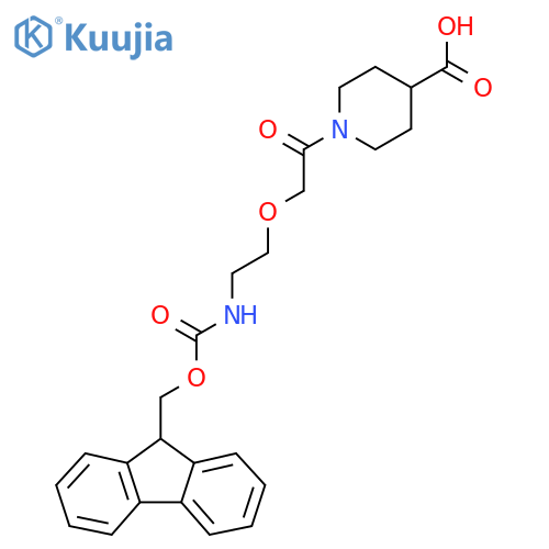 1-{2-2-({(9H-fluoren-9-yl)methoxycarbonyl}amino)ethoxyacetyl}piperidine-4-carboxylic acid structure