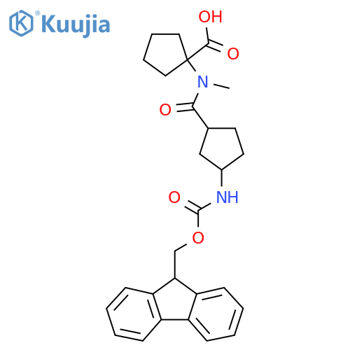 1-N-methyl3-({(9H-fluoren-9-yl)methoxycarbonyl}amino)cyclopentaneamidocyclopentane-1-carboxylic acid structure