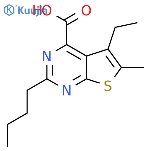 2-butyl-5-ethyl-6-methylthieno2,3-dpyrimidine-4-carboxylic acid structure