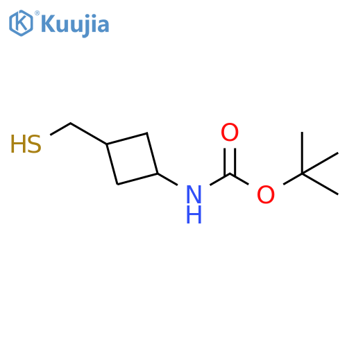 tert-butyl N-3-(sulfanylmethyl)cyclobutylcarbamate, Mixture of diastereomers structure