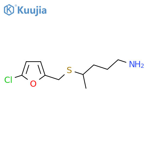 4-{(5-chlorofuran-2-yl)methylsulfanyl}pentan-1-amine structure