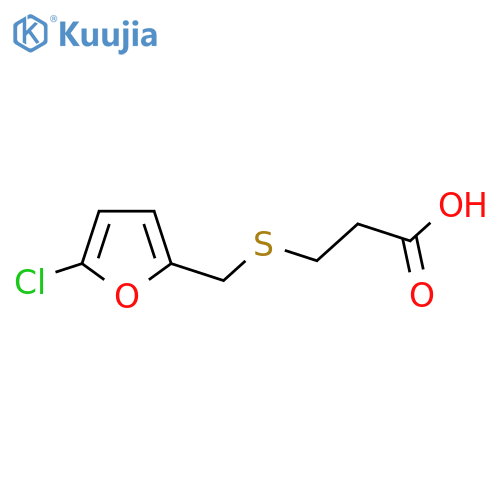 3-{(5-chlorofuran-2-yl)methylsulfanyl}propanoic acid structure