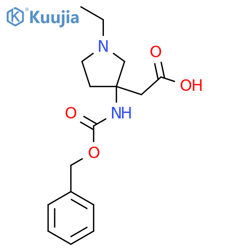 2-(3-{(benzyloxy)carbonylamino}-1-ethylpyrrolidin-3-yl)acetic acid structure