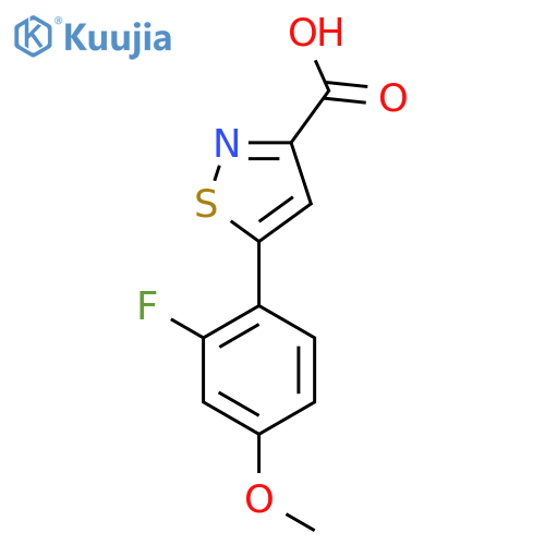 5-(2-fluoro-4-methoxyphenyl)-1,2-thiazole-3-carboxylic acid structure