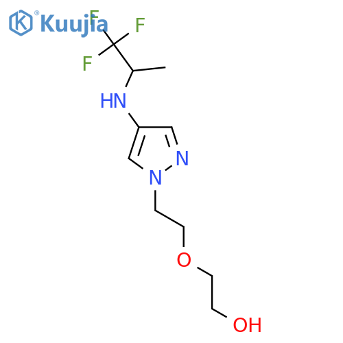 2-(2-{4-(1,1,1-trifluoropropan-2-yl)amino-1H-pyrazol-1-yl}ethoxy)ethan-1-ol structure