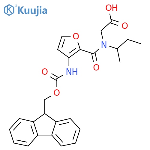 2-N-(butan-2-yl)-1-3-({(9H-fluoren-9-yl)methoxycarbonyl}amino)furan-2-ylformamidoacetic acid structure