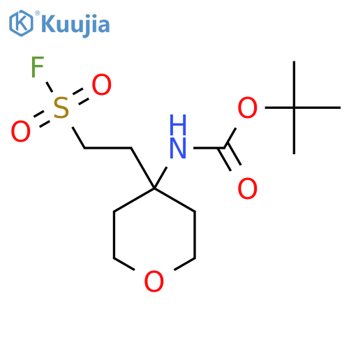 tert-butyl N-{4-2-(fluorosulfonyl)ethyloxan-4-yl}carbamate structure
