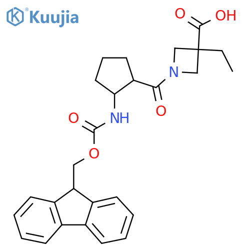 3-ethyl-1-2-({(9H-fluoren-9-yl)methoxycarbonyl}amino)cyclopentanecarbonylazetidine-3-carboxylic acid structure