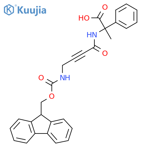 2-4-({(9H-fluoren-9-yl)methoxycarbonyl}amino)but-2-ynamido-2-phenylpropanoic acid structure