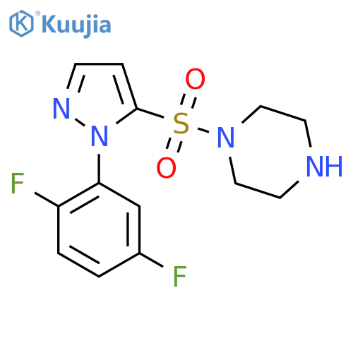 1-{[1-(2,5-difluorophenyl)-1H-pyrazol-5-yl]sulfonyl}piperazine structure