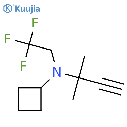 N-(2-methylbut-3-yn-2-yl)-N-(2,2,2-trifluoroethyl)cyclobutanamine structure