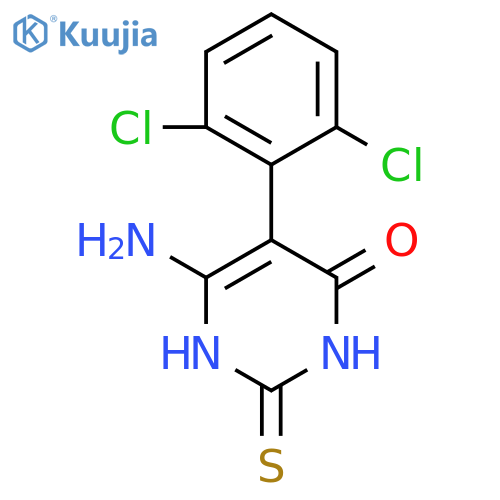 6-amino-5-(2,6-dichlorophenyl)-2-sulfanyl-3,4-dihydropyrimidin-4-one structure