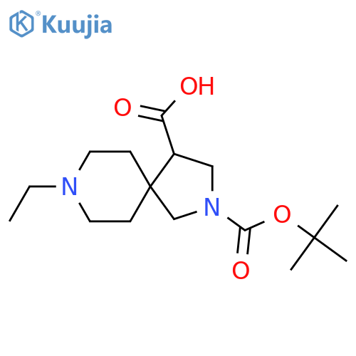 2-(tert-butoxy)carbonyl-8-ethyl-2,8-diazaspiro4.5decane-4-carboxylic acid structure