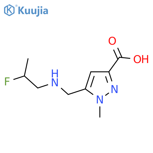 5-{(2-fluoropropyl)aminomethyl}-1-methyl-1H-pyrazole-3-carboxylic acid structure