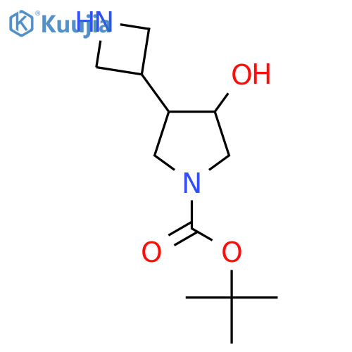 tert-butyl 3-(azetidin-3-yl)-4-hydroxypyrrolidine-1-carboxylate structure
