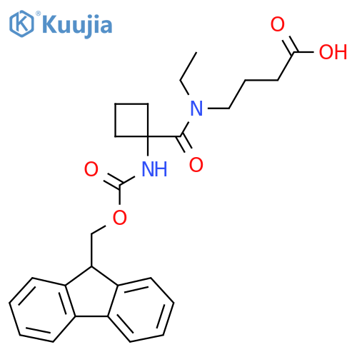 4-{N-ethyl-1-1-({(9H-fluoren-9-yl)methoxycarbonyl}amino)cyclobutylformamido}butanoic acid structure