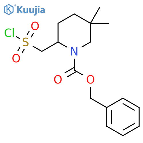 benzyl 2-(chlorosulfonyl)methyl-5,5-dimethylpiperidine-1-carboxylate structure