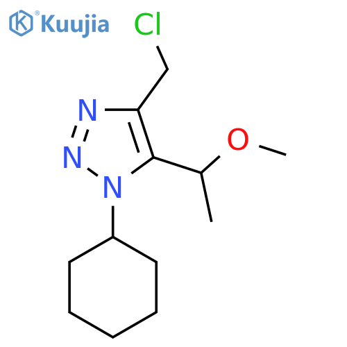 4-(chloromethyl)-1-cyclohexyl-5-(1-methoxyethyl)-1H-1,2,3-triazole structure