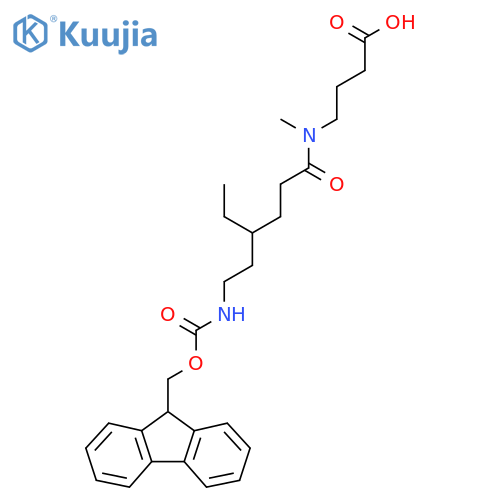 4-4-ethyl-6-({(9H-fluoren-9-yl)methoxycarbonyl}amino)-N-methylhexanamidobutanoic acid structure