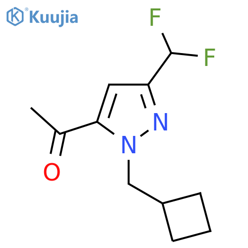1-1-(cyclobutylmethyl)-3-(difluoromethyl)-1H-pyrazol-5-ylethan-1-one structure