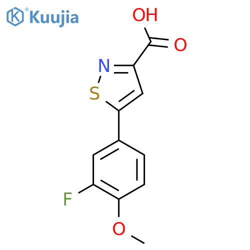 5-(3-fluoro-4-methoxyphenyl)-1,2-thiazole-3-carboxylic acid structure